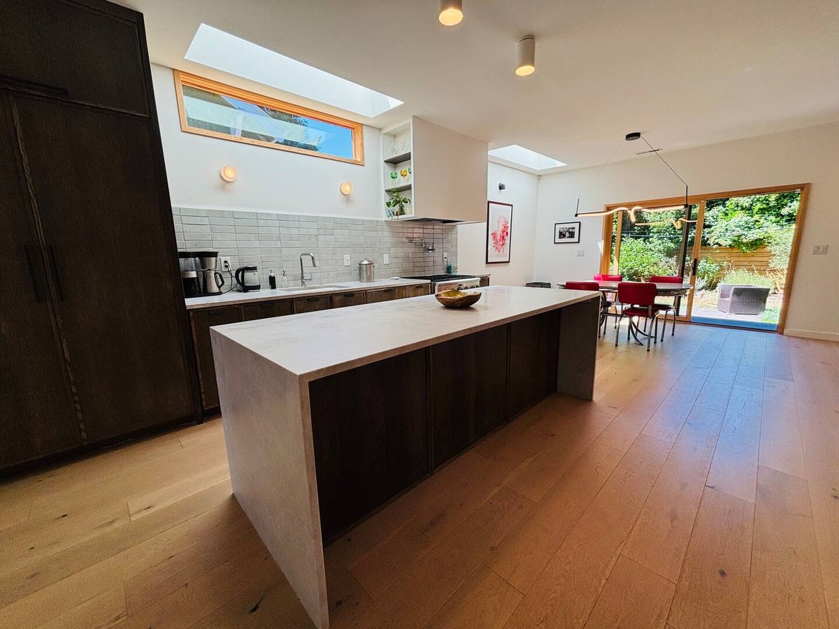 Kitchen and dining area for family meals in Portland vacation home